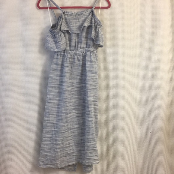 Lucky Brand Linen Midi Dress, Linen Blue/White - Picture 6 of 7